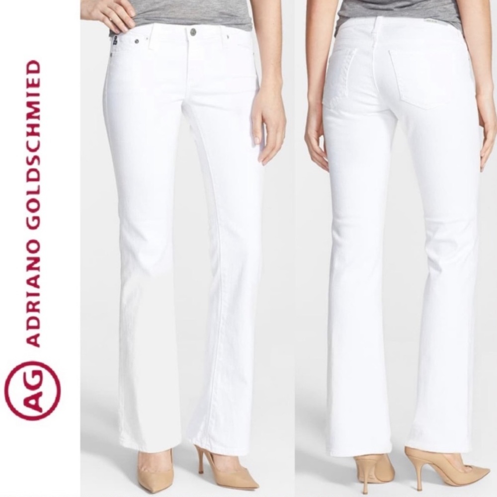 Adriano Goldschmied Women’s White The Angelina Petite Boot Cut Denim Jeans 32